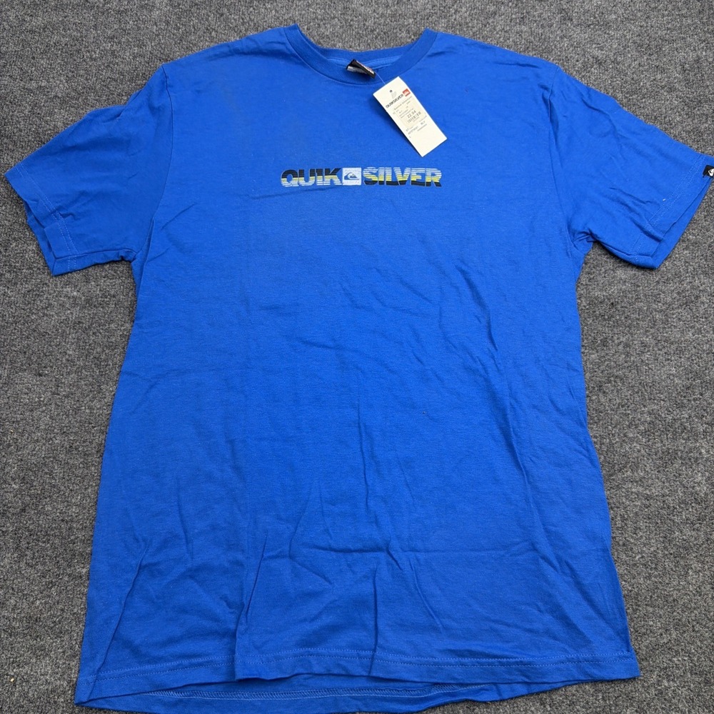 NWT‎ Quiksilver Mens Torqued Tee Shirt M Blue Graphic Short Sleeve Surf Skate